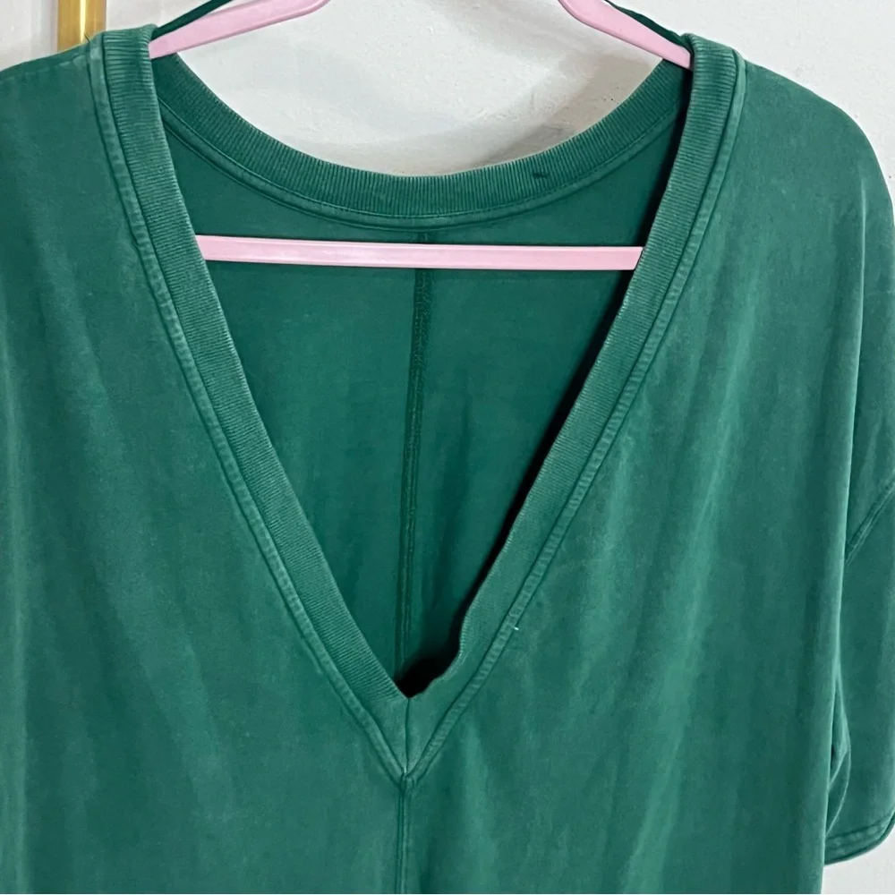 Free People Hotshot Tee Romper in Heritage Green Size Medium NWOT